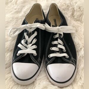 Converse Black Canvas Shoes with White Details